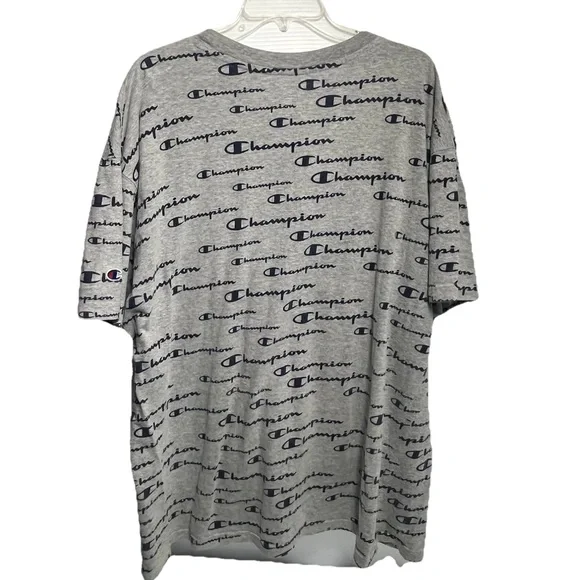 Vintage Champion Shirt Mens XL Gray Short Sleeve Crewneck All Over Print Cotton - Picture 4 of 4